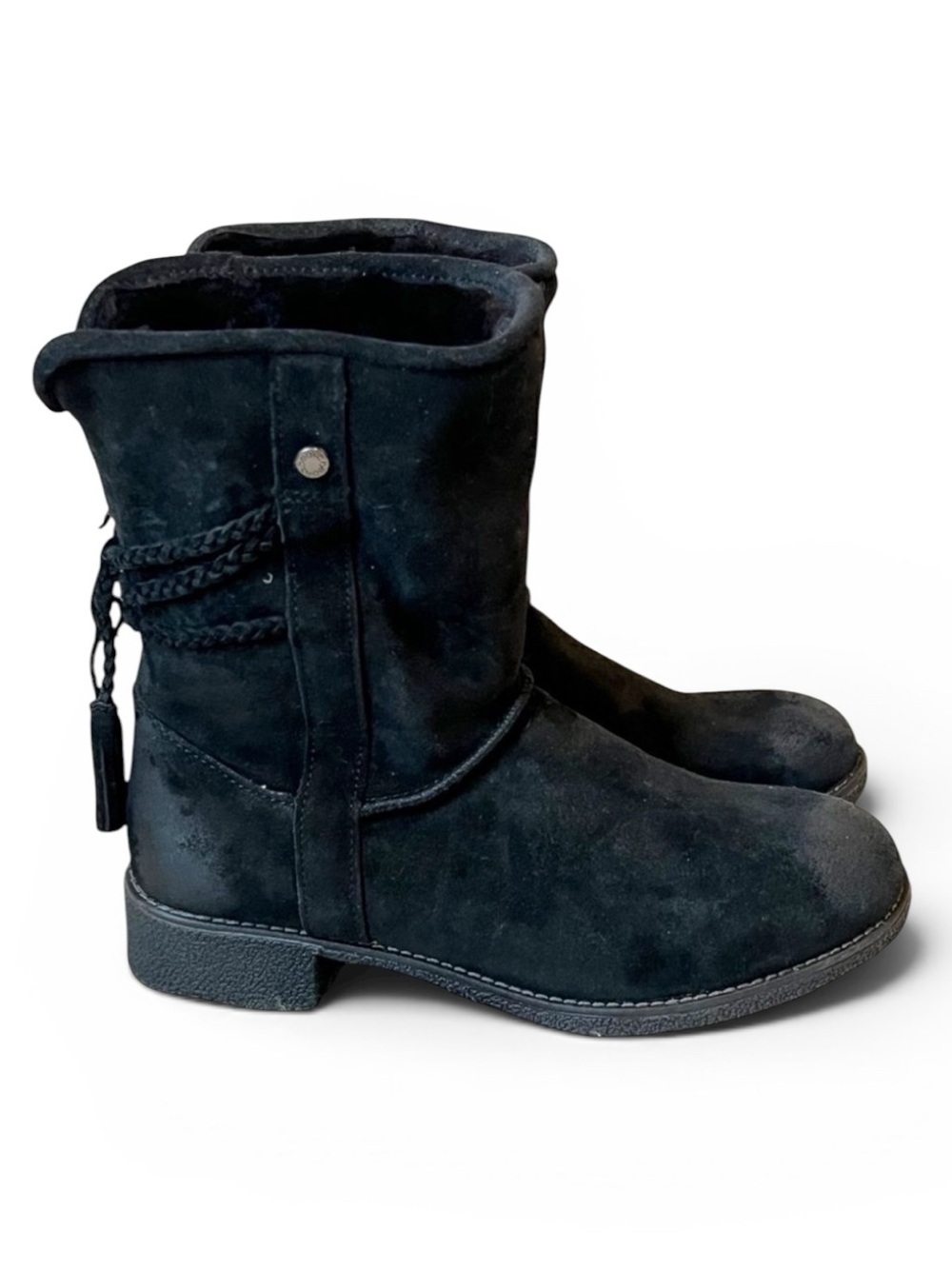 Abeo Blaine Shearling Black Leather Boot